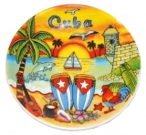 Cuban Sunset Plate Replica Refrigerator Magnet